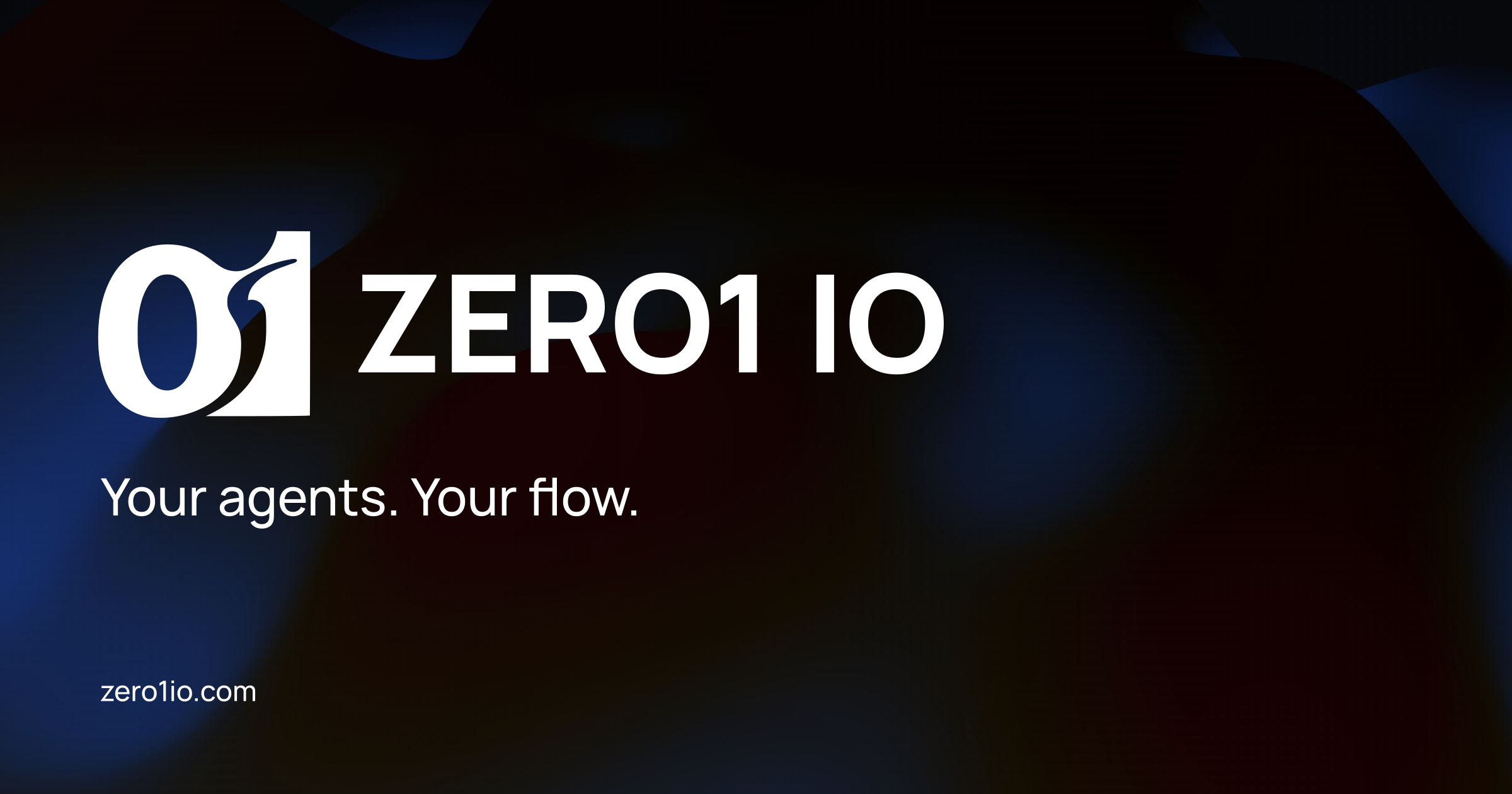 ZERO1 IO white Channel logo and tagline on the dark water-plane background